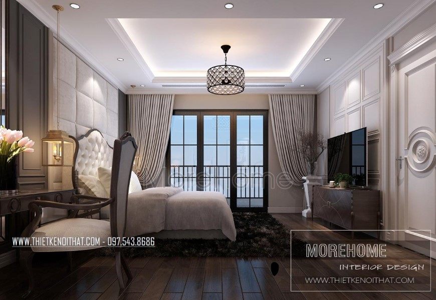 Thiết kế nội thất phòng ngủ biệt thự Nam Định